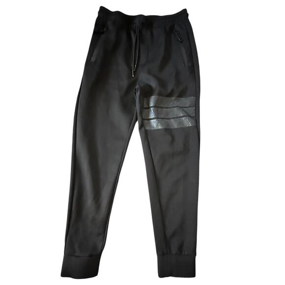 Stylish Black Athletic Pants with Zipper Pockets - Picture 1 of 5